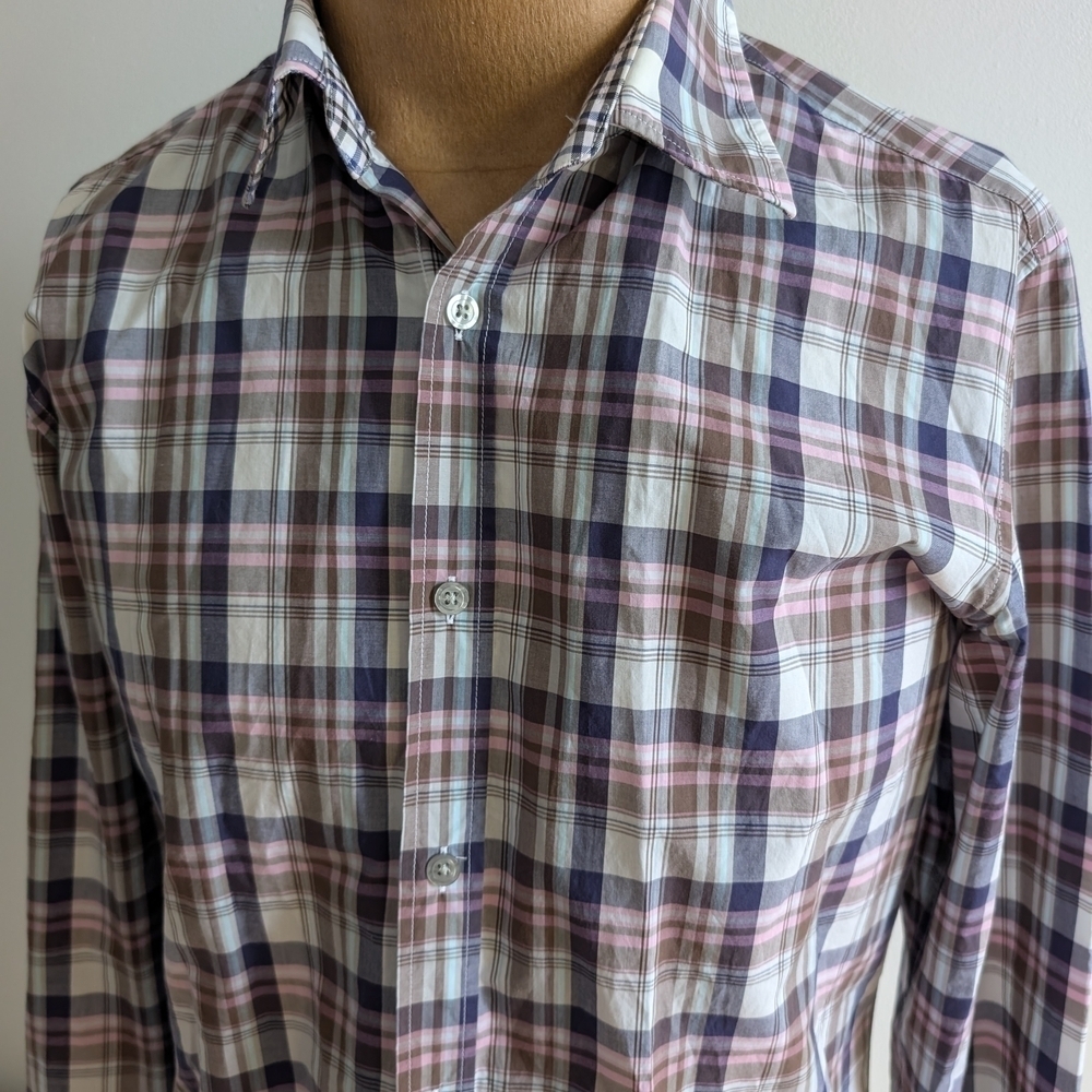 🇩🇪BOSS Pink and Blue Casual Button Down Shirt